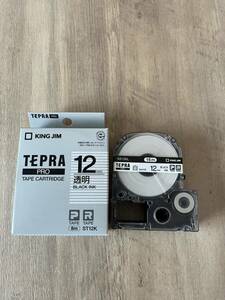 [TEPRA PRO Tepra 12mm] transparent & white color 2 piece set 