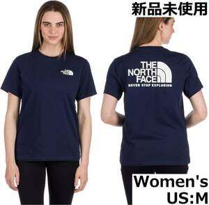 新品 ノースフェイス レディース スローバック Tシャツ 半袖 紺 US:M