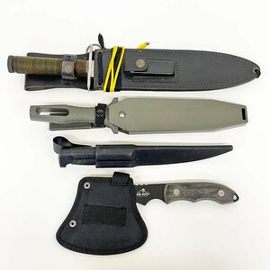 サバイバルナイフ 斧 計4点セット キャンプ・アウトドア◆Hill Stone/Nisaku Belmont/KAZAX No.312/WILDERNESS SURVIVAL [R13390]