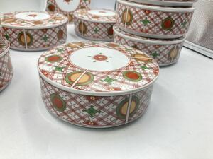 九谷焼　魯山人　完全写　蓋物10客　日本料理　懐石料理　赤絵　金玉　八寸皿　美品
