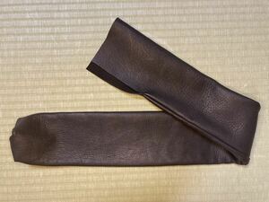  top class rare black color deer leather Dias gold shakuhachi sack 1 shaku 8 size 80cm original leather manner . old tube era handmade 
