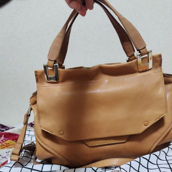 SAZABY ショルダーバッグ レザー 山羊革 2way ハンドバッグ