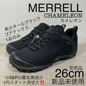 1 иен старт прямые продажи новый товар не использовался MERRELL CHAMELEON 8 STORM GORE-TEXmereru хамелеон 8 storm Gore-Tex BLACK j033103 26cm полная распродажа 