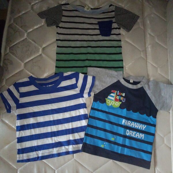 半袖 Tシャツ 100cm 3着セット 3枚 ボーダー