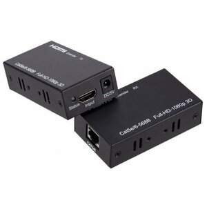 HDMI延長器 HDMI信号を60mまで延長可能 3D 1080P対応 音声対応 RJ45 LANケーブル使用延長 ディスプレイ配置を自由にHDMIRP60M