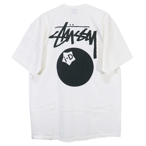 STUSSY ステューシー x i-D アイディー 8 BALL PIGMENT DYED TEE エイトボール ピグメントダイ Tシャツ ホワイト カットソー 半袖 Junz