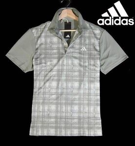 F月06303新品▼ アディダス ゴルフ 半袖ポロシャツ 【 L 】 左胸ロゴ ポロシャツ adidas グレー系