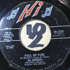 試聴 AL GREEN FULL OF FIRE 両面VG++ SOUNDS EX 1975 