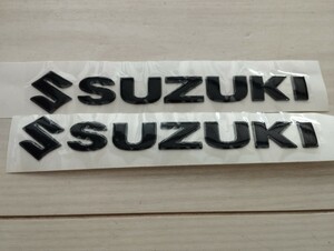 スズキステッカー ２枚セット　立体ステッカー　カーステッカー　バイクステッカー　SUZUKIステッカー　ブラック　黒色