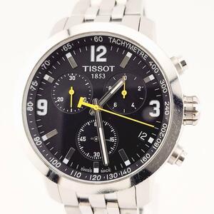 美品 TISSOT ティソ クロノグラフ T055417A クォーツ ブラック文字盤　メンズ 腕時計