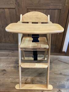 . rice field woodworking place little wood high chair folding type almost unused 