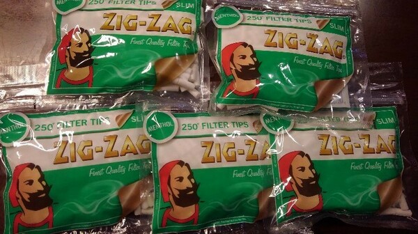 ジグザグ zigzag 手巻き タバコ スリム メンソール フィルター 250個入り　５袋セット 　送料無料!