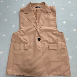 ジレ ベージュ ベスト 茶