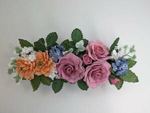  hand made * lacework flower motif decoration thing 2way * rose dahlia 