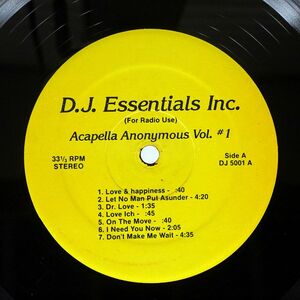 米 VA/ACAPELLA ANONYMOUS VOL. #1/DJ ESSENTIALS INC. DJ5001 LP