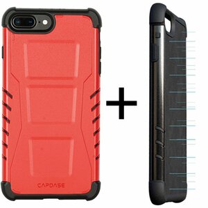 即決・送料込) CAPDASE iPhone8 Plus/7 Plus/6s Plus/6 Plus Rider Jacket + Newton Cover Red