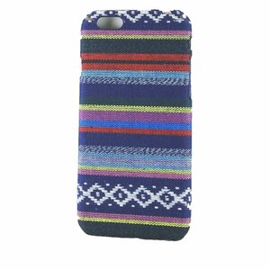 即決・送料込) がうがう! iPhone 6s/6 Knitting Style Rear Cover Case Dark Blue エスニック アジアン 民族柄ケース ダークブルー