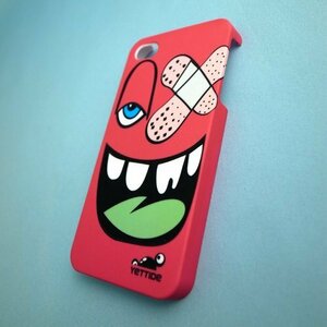 即決・送料込)【ユニークなスリム ハードケース】YETTIDE iPhone 4S / 4 Funny Face - Adhesive Plaster Hot Pink YET-HC-09