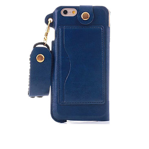 即決・送料込)【ネックストラップ付き】Fashion iPhone6s Plus/6 Plus Sleeve Style Case Blue レザースタイル スリーブ