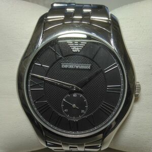EMPORIO ARMANI エンポリオアルマーニ クラシック メンズ クオーツ腕時計 AR1706 黒文字盤