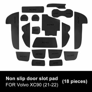 XC90 Black leather cup holder mat, slip prevention, waterproof pad, dustproof styling accessory,Volvo