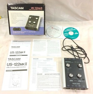 1000円スタート 器材 TASCAM US-122MKⅡ USB 2.0 Audio/MIDI Interface タスカム 通電のみ確認済み オーディオインターフェース 5 HH3009