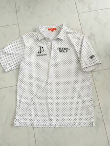 BEAMSGOLF ビームス　ゴルフ　ウエアー　ポロシャツ　半袖　ドット　ブラック　ホワイト　ゴルフウェア 半袖シャツ 総柄 