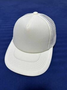 1円スタート 未使用品 キャップ 帽子 メッシュキャップ 無地 CAP 白 ホワイト フリーサイズ 56〜60cm サイズ調整可能 トムス株式会社 日除