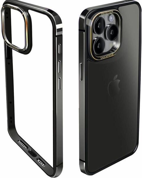 OURJOY iPhone15 Pro バンパー アイフォン 15プロ 一体型カメラ保護アルミバンパー 