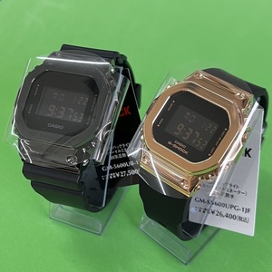 G-SHOCK メンズ GM-5600UB-1JF レディース GM-S5600UPG-1JF デジタル ブラック ピンクゴールド メタルフェイス ペアウォッチ 腕時計