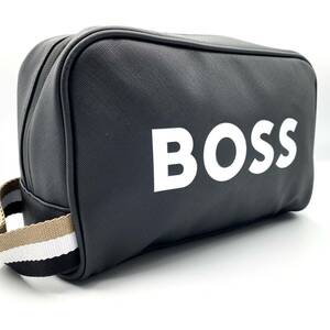 1円【新品未使用】HUGO BOSS ヒューゴボス クラッチバッグ セカンドバッグ 大谷翔平 ロゴ ブラック ポーチ ビジネス 高級 持ち手 メンズ 