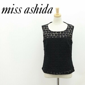 ◆miss ashida ミスアシダ 刺繍 レース ノースリーブ トップス 黒 