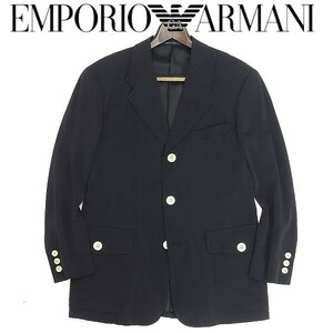 ◆EMPORIO ARMANI エンポリオ アルマーニ バックベルト 3釦 ジャケット 黒 ブラック 48