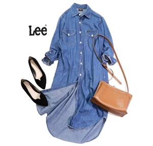  Lee LEE adult casual pretty *... cotton cotton Denim shirt One-piece M