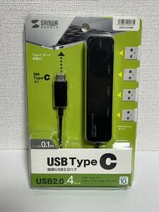 < new goods >USB -2TCH3BK Sanwa Supply SANWA SUPPLY USB TypeC USB2.0x4 port 