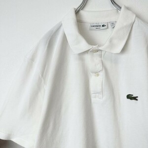 LACOSTE ラコステ ワンポイントロゴ　メンズ　半袖　ポロシャツ　白　XL