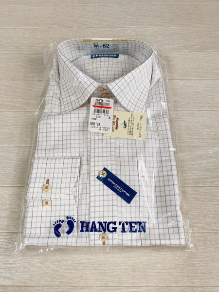 未使用 HANGTEN メンズワイシャツ ドレスシャツ 長袖 カジュアルシャツ ストライプ Mドレスシャツ 綿100%