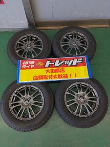 【大田原店】★中古ホイールタイヤセット★VELVA★14x4.5J+50 4H100★GOODYEAR★グッドイヤー★アイスナビ7★185/70R14★22年製★