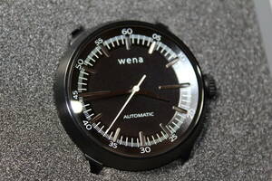 展示品未使用新品 自動巻き 機械式 wena wrist head WH-TM01/B Three Hands Mechanical Black Head