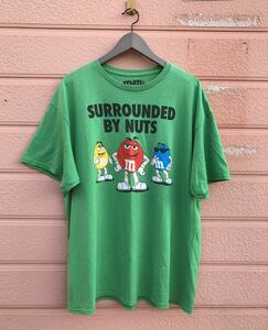 ゆるだぼ 海外企画 m&m's CHOCOLATE キャラクター Tシャツ 緑 グリーン green US企画 エムアンドエムズ チョコレート 公式 character tee