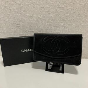 美品　CHANEL シャネル ココマーク キャビアスキン 長財布 ラムスキン 大きめ 箱付き　