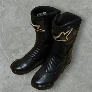 ② 極美品　Alpinestars alpinestars レーシングブーツ アルパインスターズ 黒系 ブーツ サーキット SMX-6 v2 レザー　28.5cm