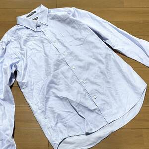 R-15　エディーバウアー/WRINKLE FREE（ジャパン）　サイズ L/水色！　コットン ボタンダウンシャツ