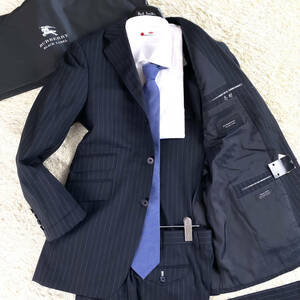  out of print unused class BURBERRY BLACKLABEL setup suit 2 piece L~M.. unlined in the back stripe 38R black noba check pattern b RaRe Burberry Black Label 