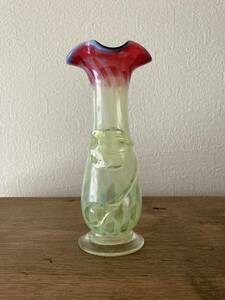 ウランガラス　花瓶　和ガラス　骨董　氷コップ