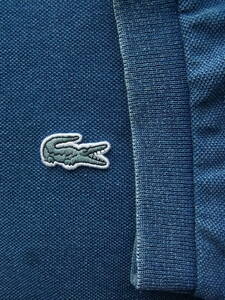 LACOSTE ラコステ　鹿の子素材　インディゴ染め ユーズド加工　ポロシャツ 型番 PH371EM　サイズ 4 　 ㈱ラコステジャパン社製