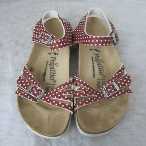 PAPILLIO by BIRKENSTOCK（パピリオ byビルケンシュトック）　コルクサンダル　　茶ドット柄　　23㎝　　スペイン製　　ok2404A