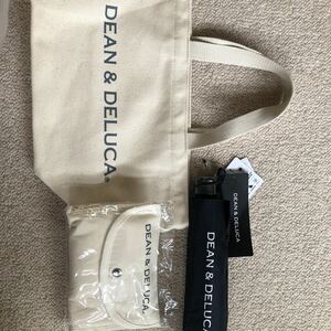 DEAN&DELUCA Dean and Dell -ka parasol . rain combined use UV 99% cut compact eko-bag new goods white tote bag 