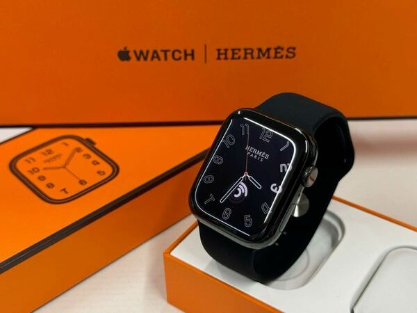 ☆即決 Apple Watch series7 HERMES 45mm アップルウォッチ エルメス Cellular 黒 ブラックステンレス シリーズ7 050