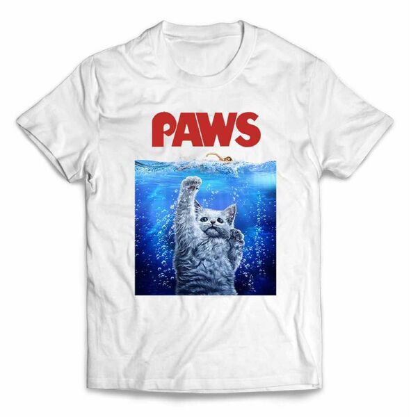 猫 ねこ 海 PAWS 半袖 Tシャツ メンズ レディース キッズ プリント 半袖Tシャツ